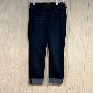 LIVERPOOL Cropped Cuffed Stretchy Dark Wash Jeans Size 4/27
